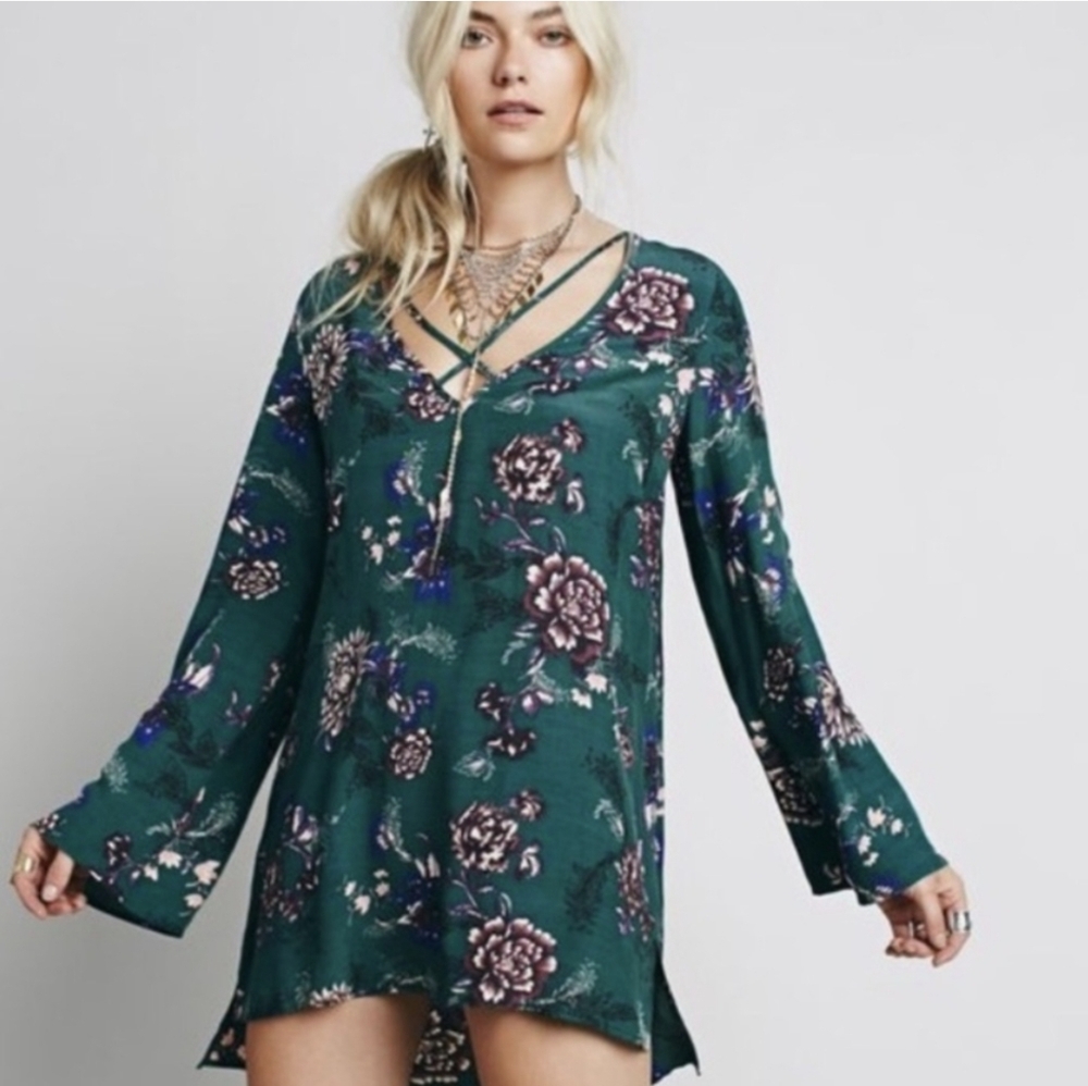 Free People Heartbeat Long Bell Sleeve Tunic or Mini Dress